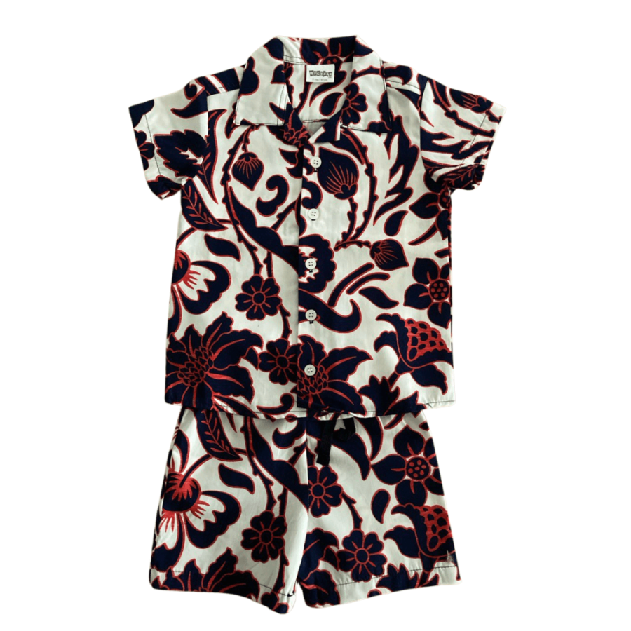 Kurzarmhemd und Shorts mit Blumendruck